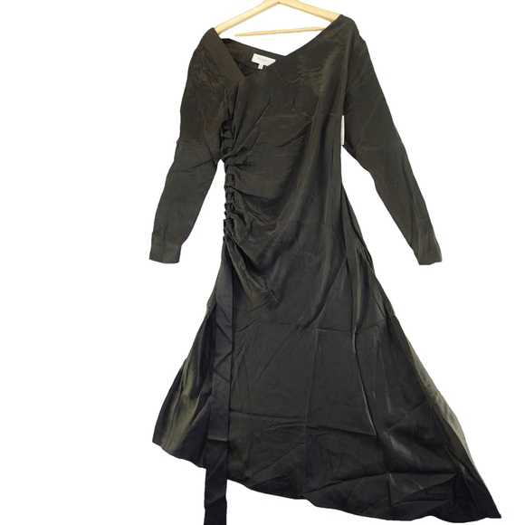 Women's Equipment Annalise Midi Asymmetry Silk Dress Size 10 NWT $550 - Picture 4 of 12